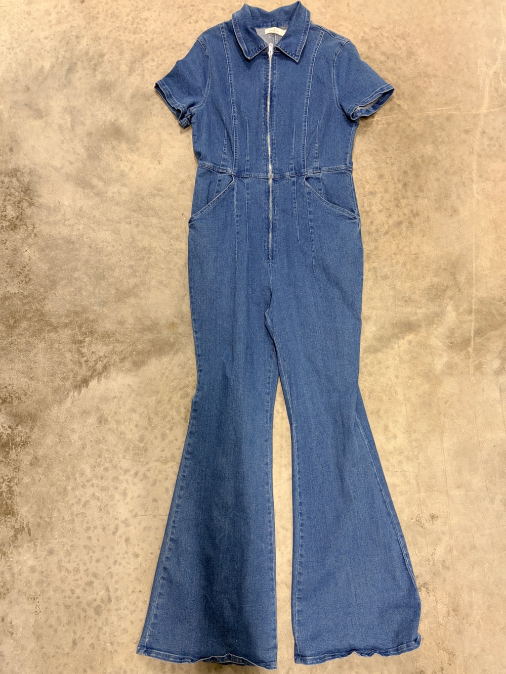 Windsor Indigo Denim Short-Sleeve Jumpsuit